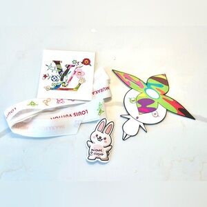 Louis Vuitton x takashi murakami hanging card, ribbon, and sticker set
